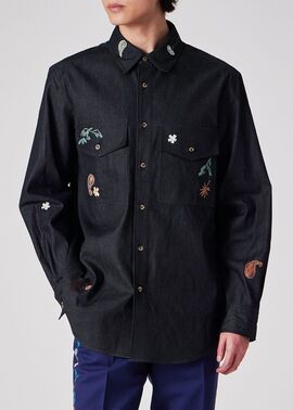 衝撃特価 ペイズリーボタニカル インディゴシャツ ｜ポール・スミス トップス