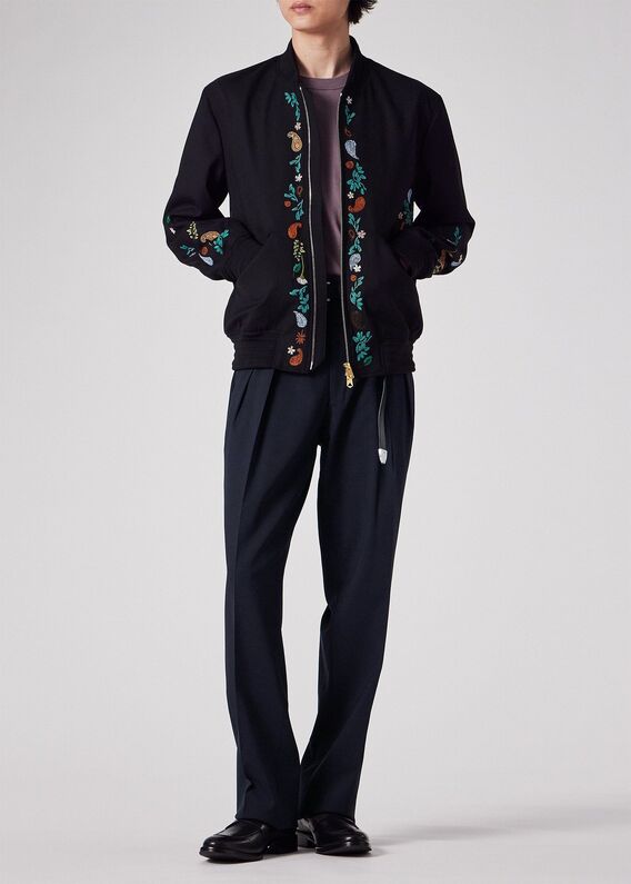 Paulsmith 25SS ウールホップサック　ワイドストレートトラウザーズ Paulsmith 25SS ウールホップサック ワイドストレートトラウザーズ