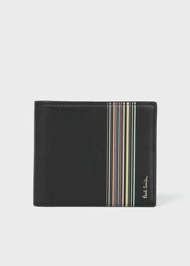 シグネチャーストライプ テクスチャード 2つ折り財布 ｜ポール・スミス
