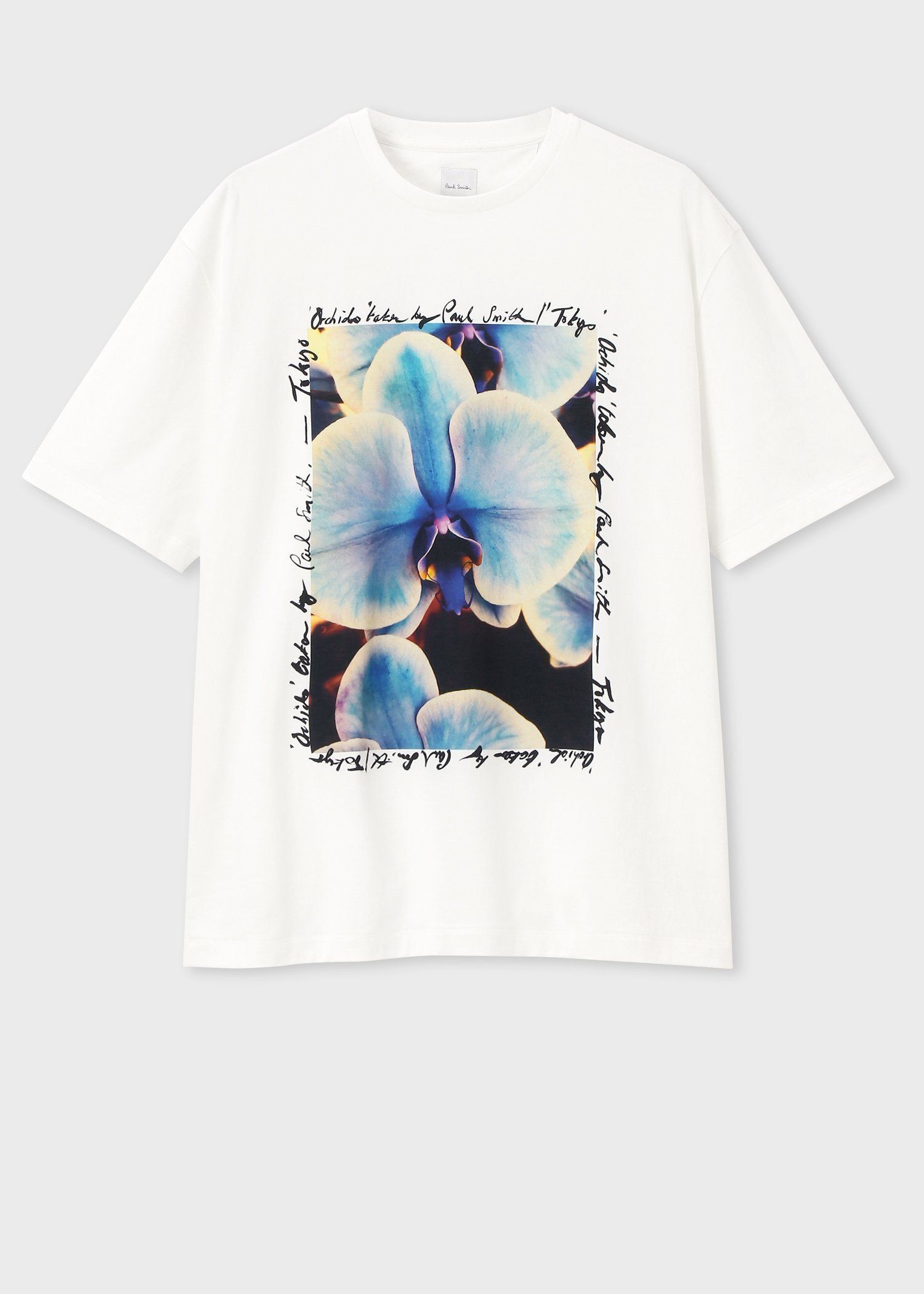 "Orchid" プリント 半袖Tシャツ