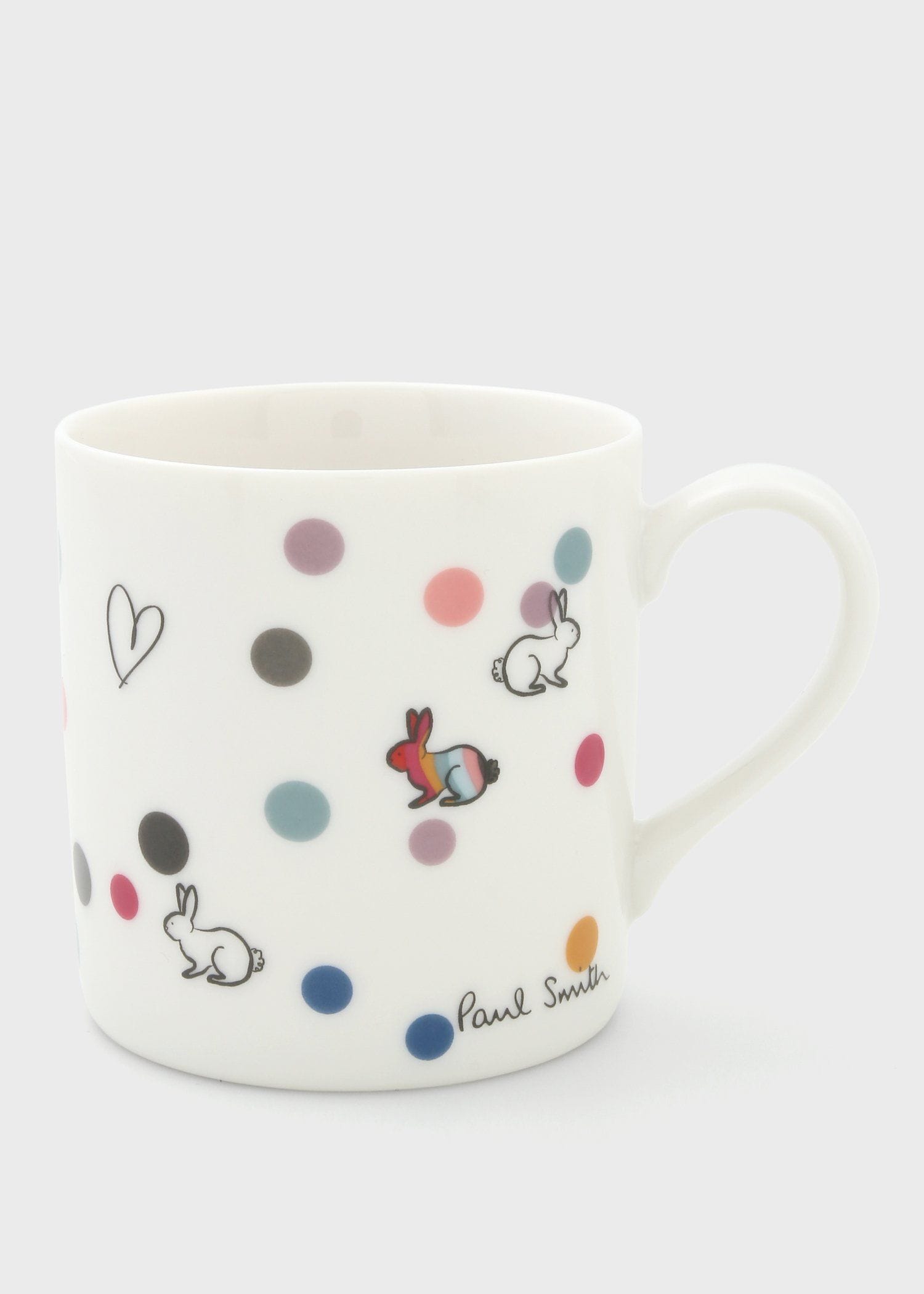 "Swirl Rabbit Heart & Spots" マグカップ