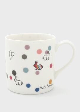 "Swirl Rabbit Heart & Spots" マグカップ
