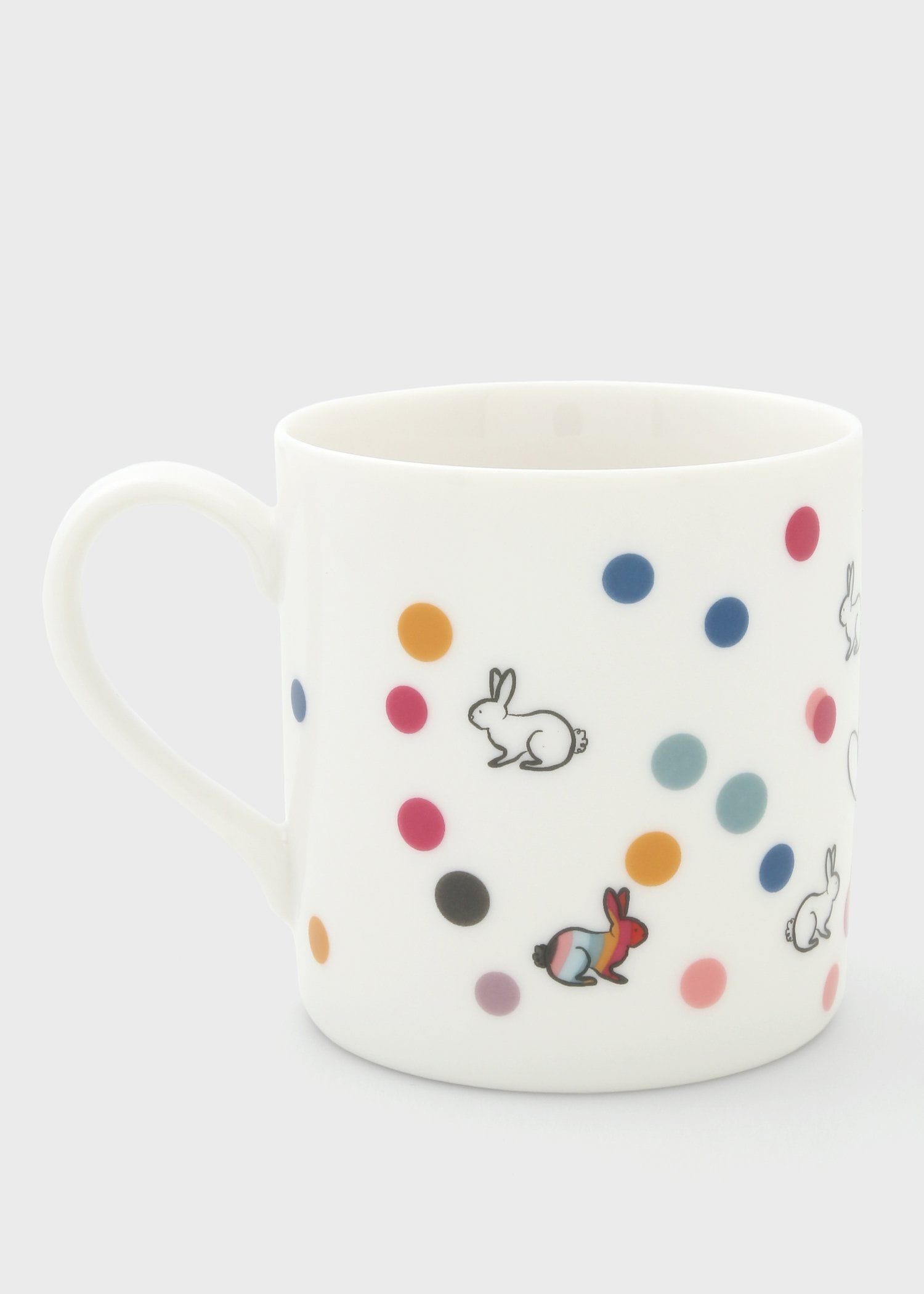 "Swirl Rabbit Heart & Spots" マグカップ