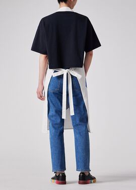 【Paul Smith】美品 ポールスミス 総柄 ジオメトリック チューブカラー ジオメトリック エプロン（ブルー） ｜ポール・スミス