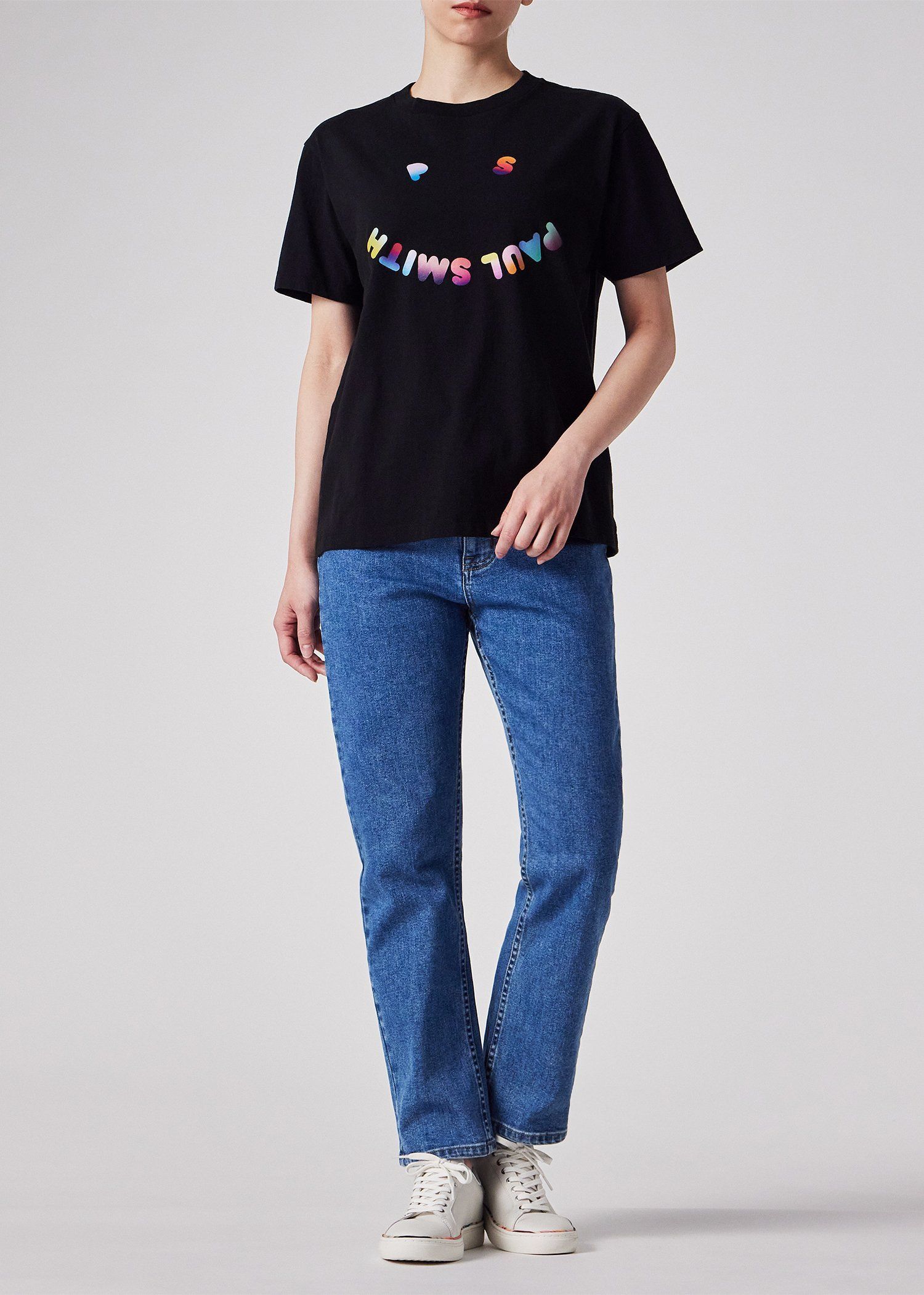 ウィメンズ "Happy" グラデーション ポップ 半袖Tシャツ
