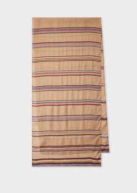ウィメンズ "Broken Signature Stripe" シルクブレンド スカーフ