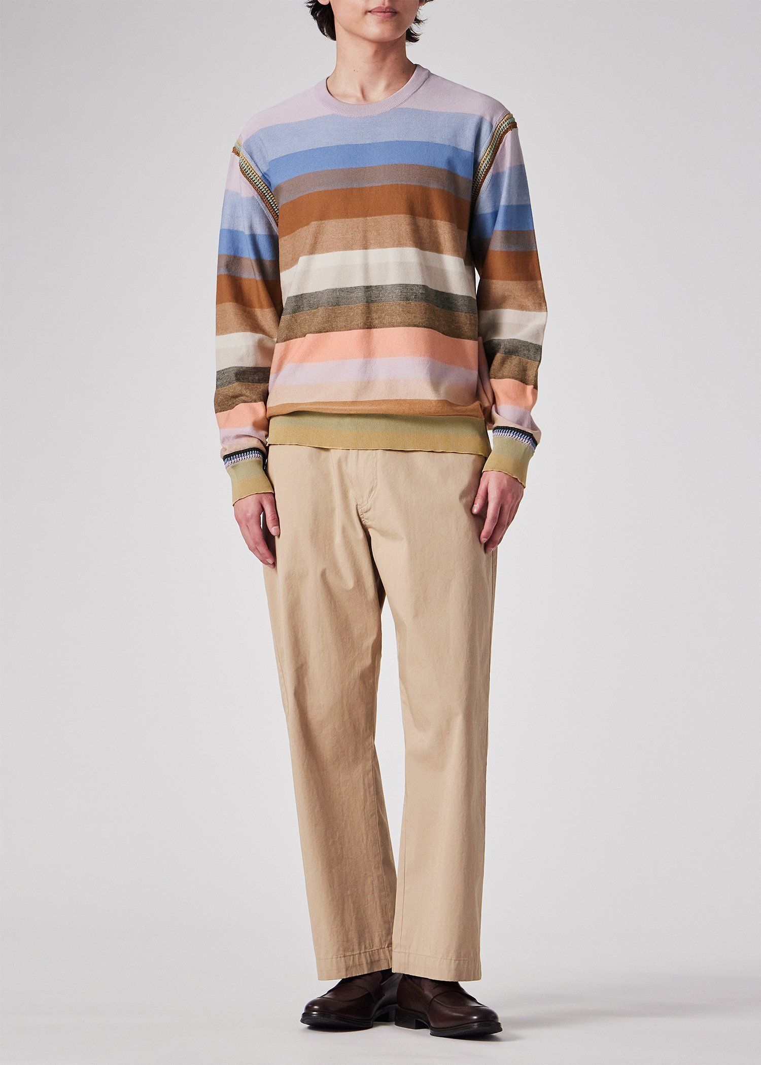 "Smith Stripe" クルーネックニット