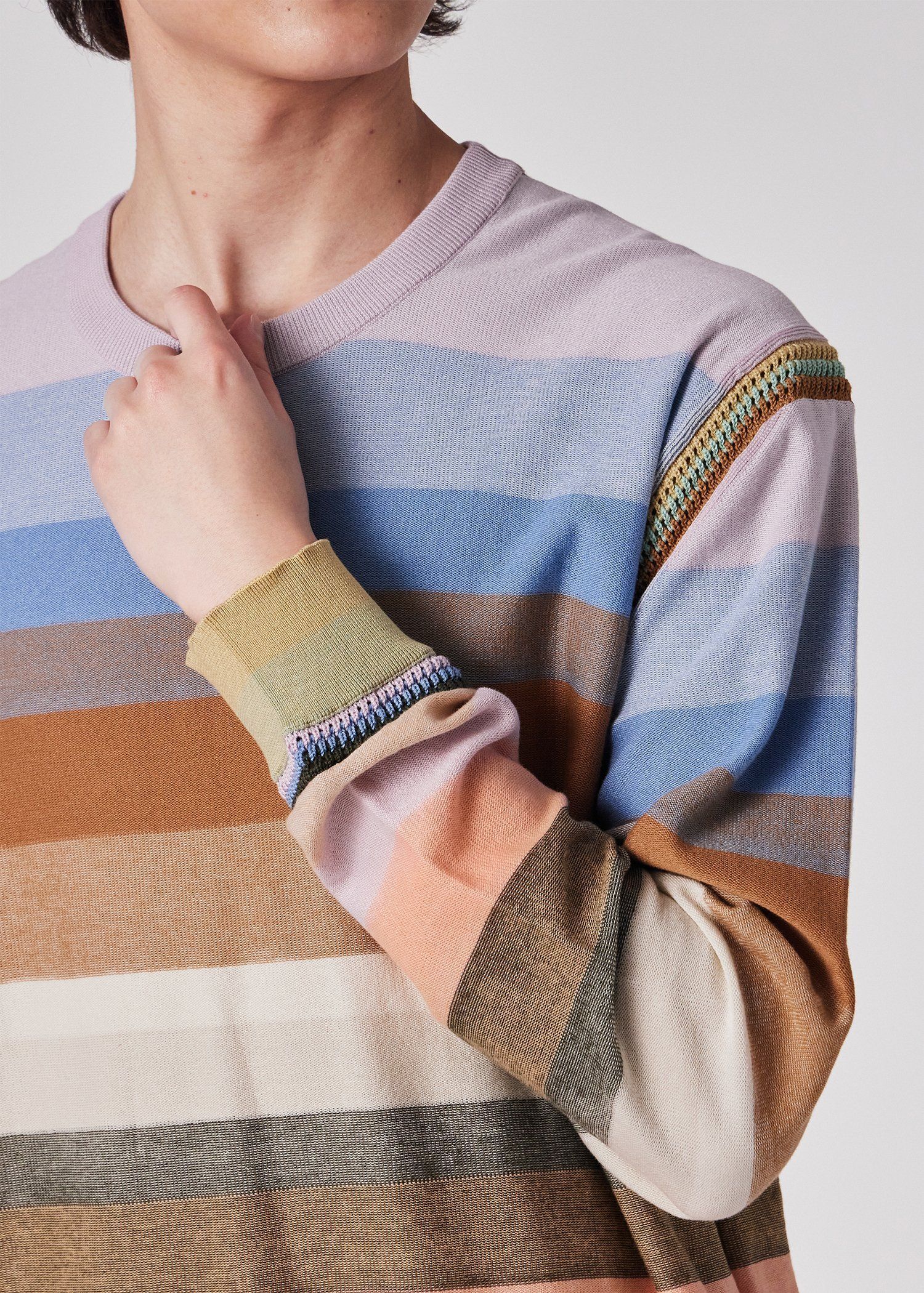 "Smith Stripe" クルーネックニット