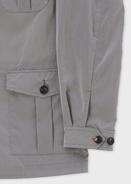 ヴィンテージウォッシュナイロン 4ポケットジャケット（アイスグレー