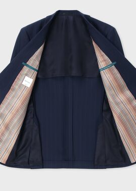 オルタネイトストライプ シングル2Bスーツ（ネイビー） ｜ポール