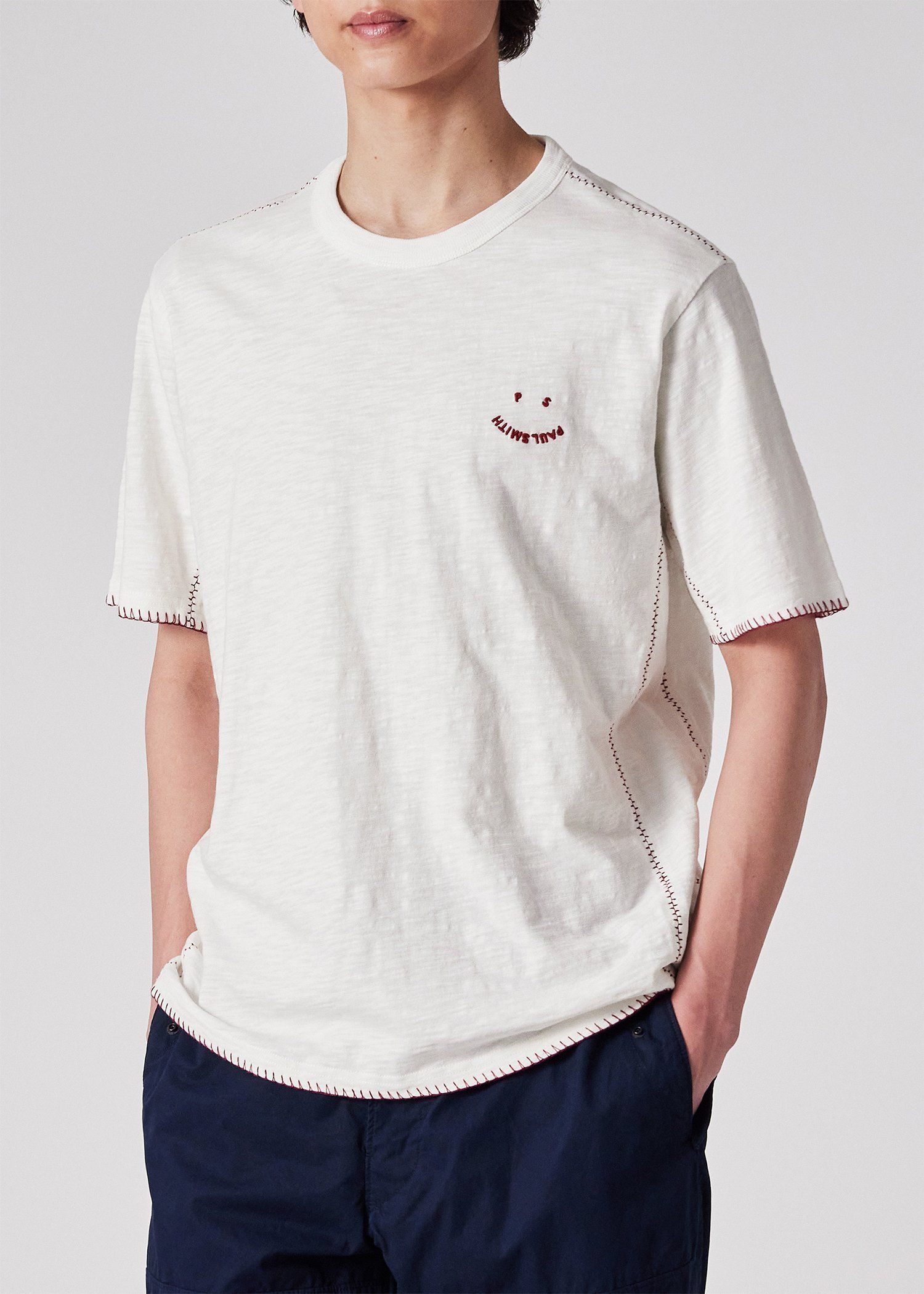 "Happy" ブランケットエンブロイダリー Tシャツ