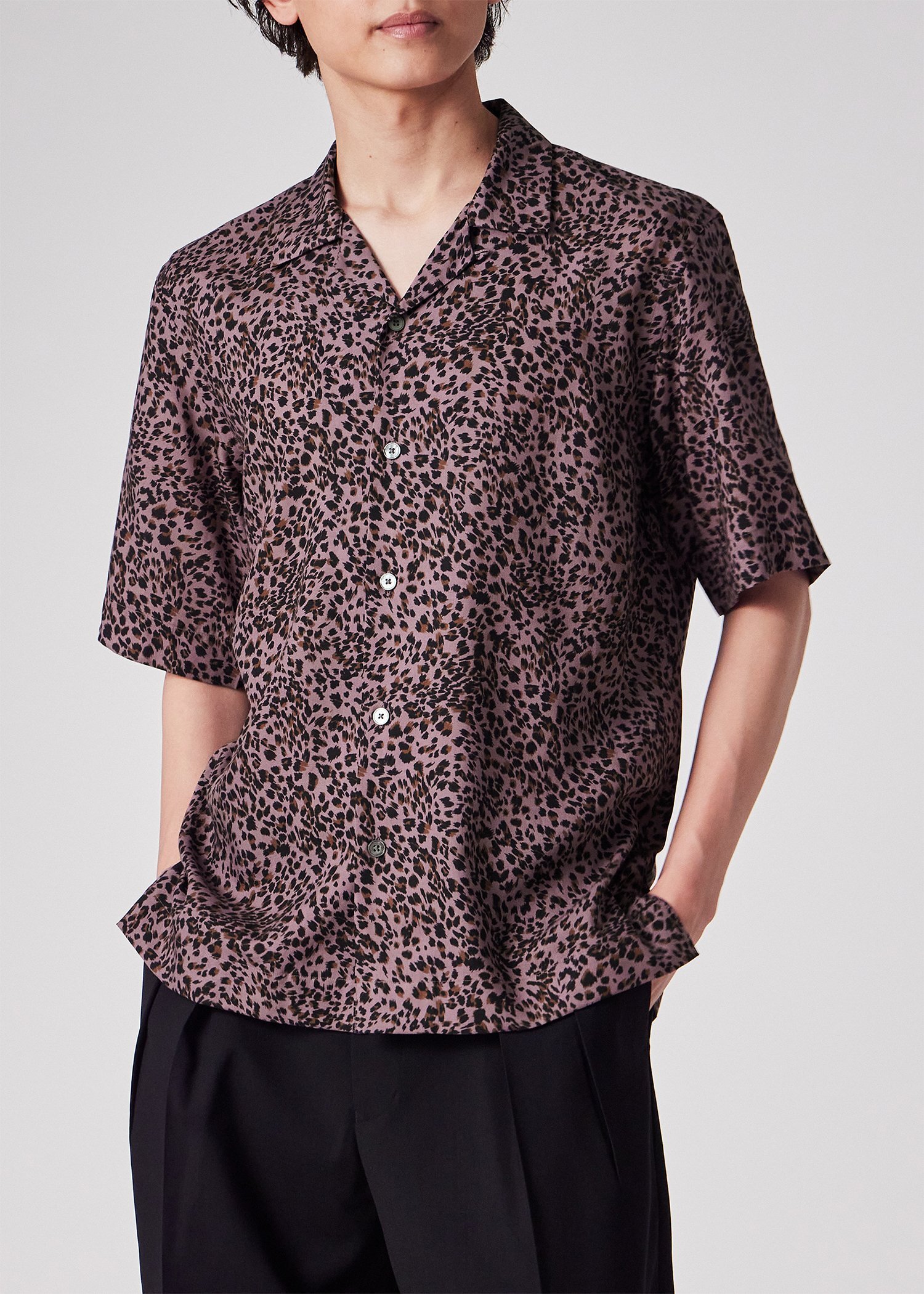 "Leopard" オープンカラーシャツ