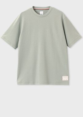 "Cropped Logo"ジャカードチェック 半袖カットソー