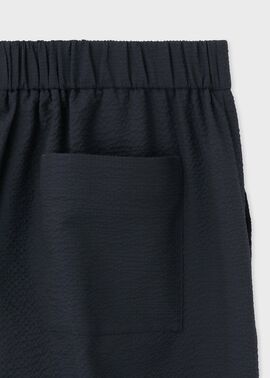 ウィメンズ シアサッカー ワイドパンツ(ネイビー) |ポール ウィメンズ シアサッカー ワイドパンツ(ネイビー) |ポール