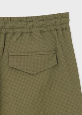 【関税込み】PS by Paul Smith カーゴパンツ エアリーシアサッカー ワイドカーゴパンツ（カーキ） ｜ポール