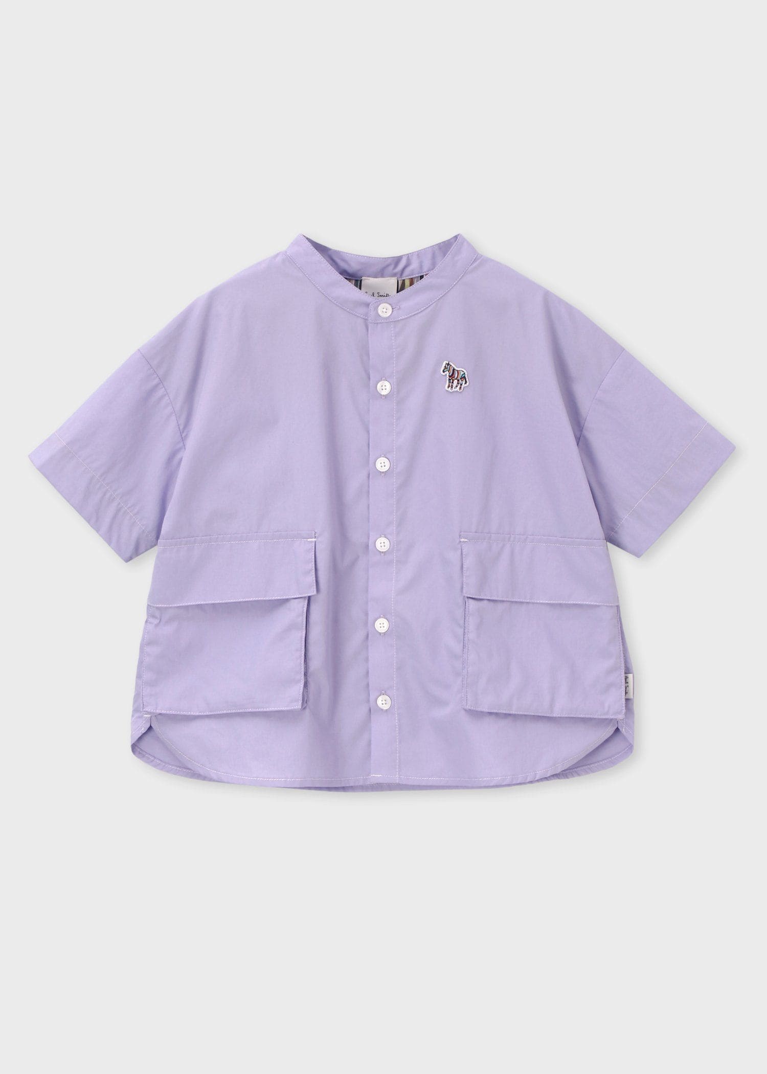 ジュニア バンドカラービッグポケット シャツ