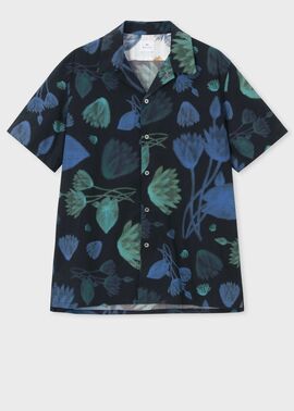"Half Tone Floral" オープンカラーシャツ