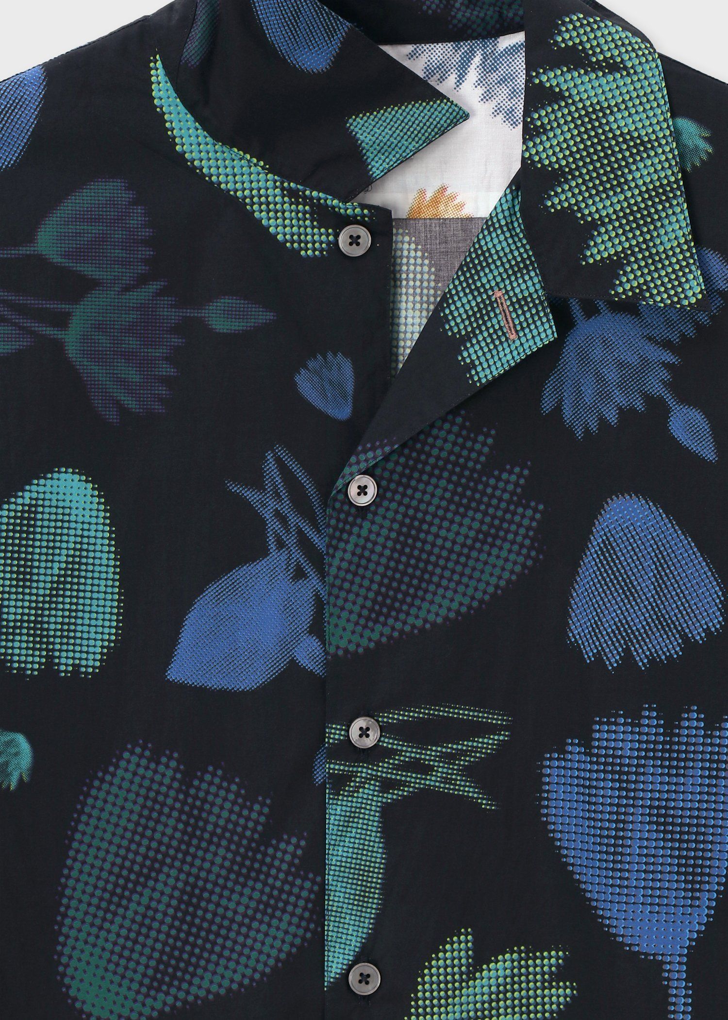 "Half Tone Floral" オープンカラーシャツ