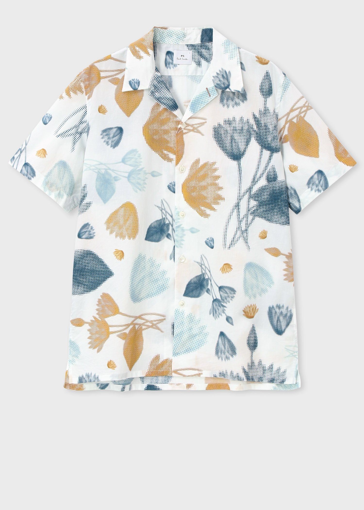 "Half Tone Floral" オープンカラーシャツ