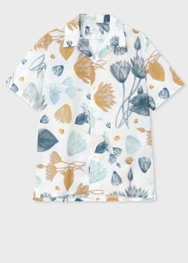 "Half Tone Floral" オープンカラーシャツ