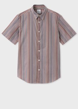 "Signature Stripe" 半袖シャツ