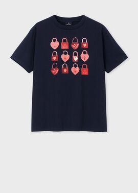 ウィメンズ "Heart Padlock" 半袖Tシャツ