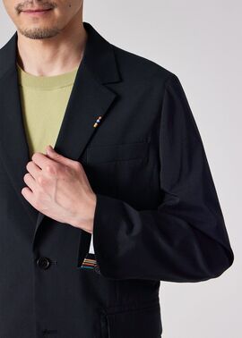 お買い得商店街 クラシックシャドーストライプ 2Bジャケット（ネイビー ジャケット・アウター