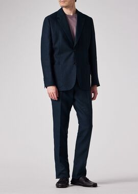Paul Smith ポールスミス 光沢 リネン100％ スーツ ネイビー L