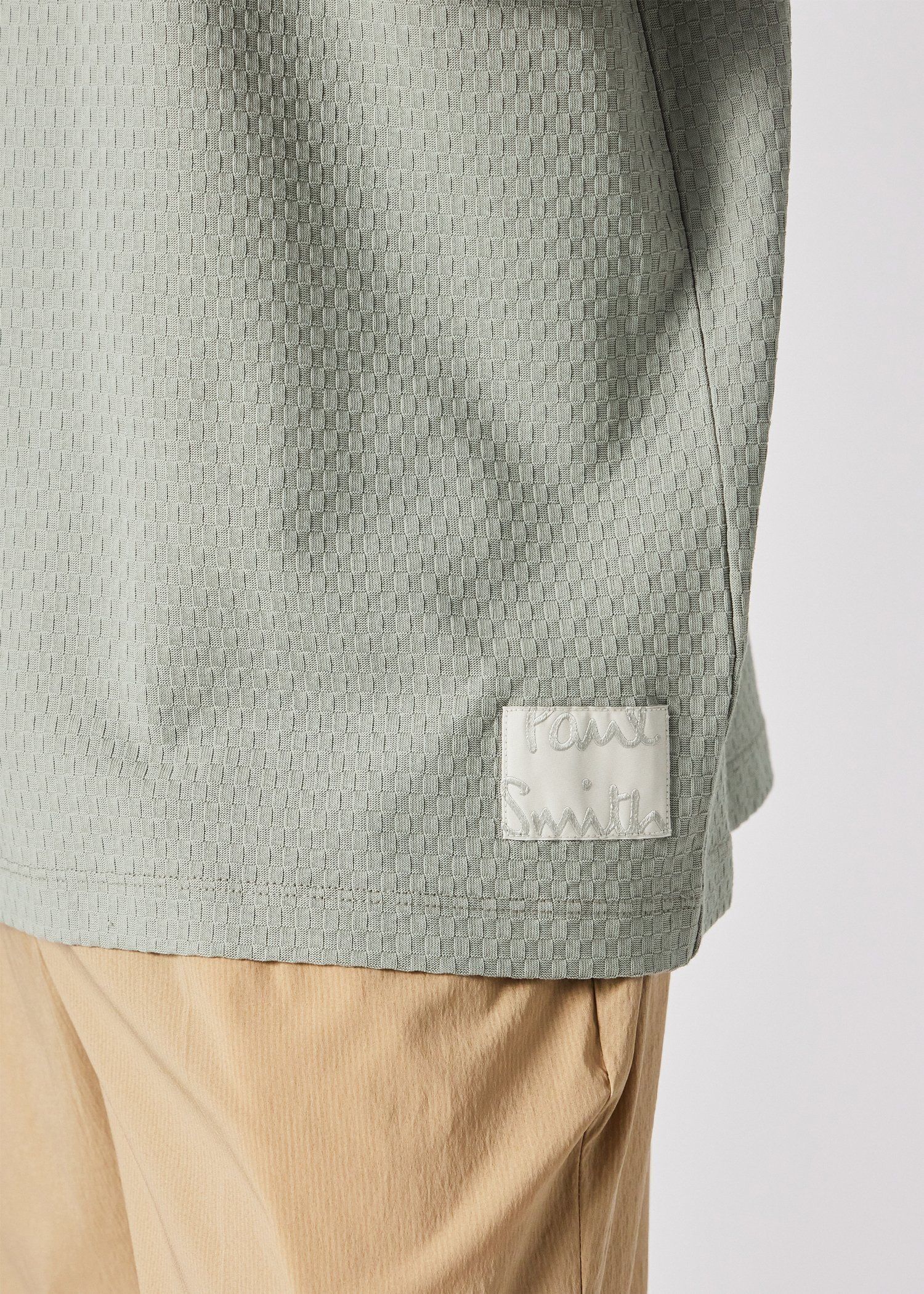 "Cropped Logo"ジャカードチェック 半袖カットソー
