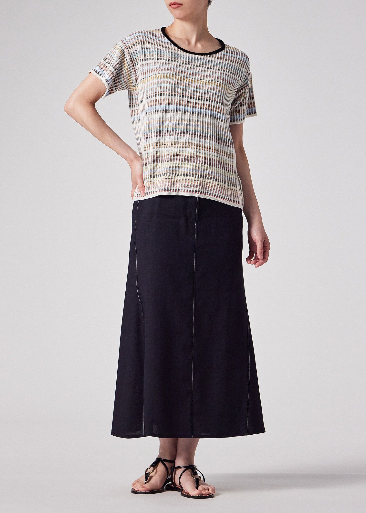 ウィメンズ "Signature Stripe" テクスチャード 半袖ニット