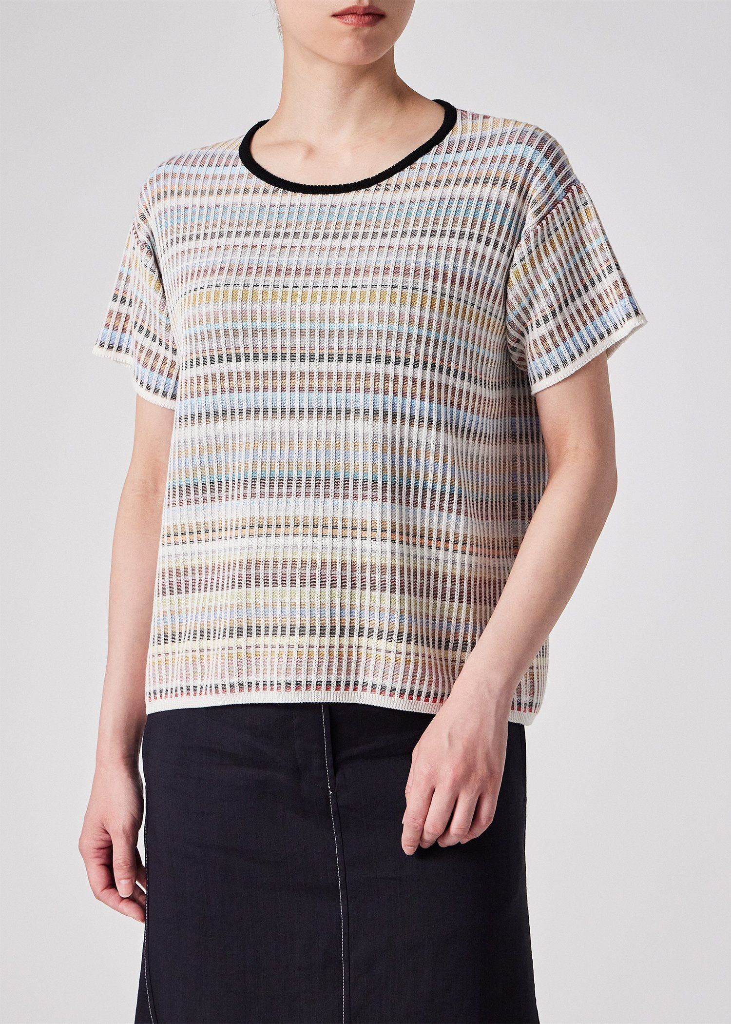 ウィメンズ "Signature Stripe" テクスチャード 半袖ニット