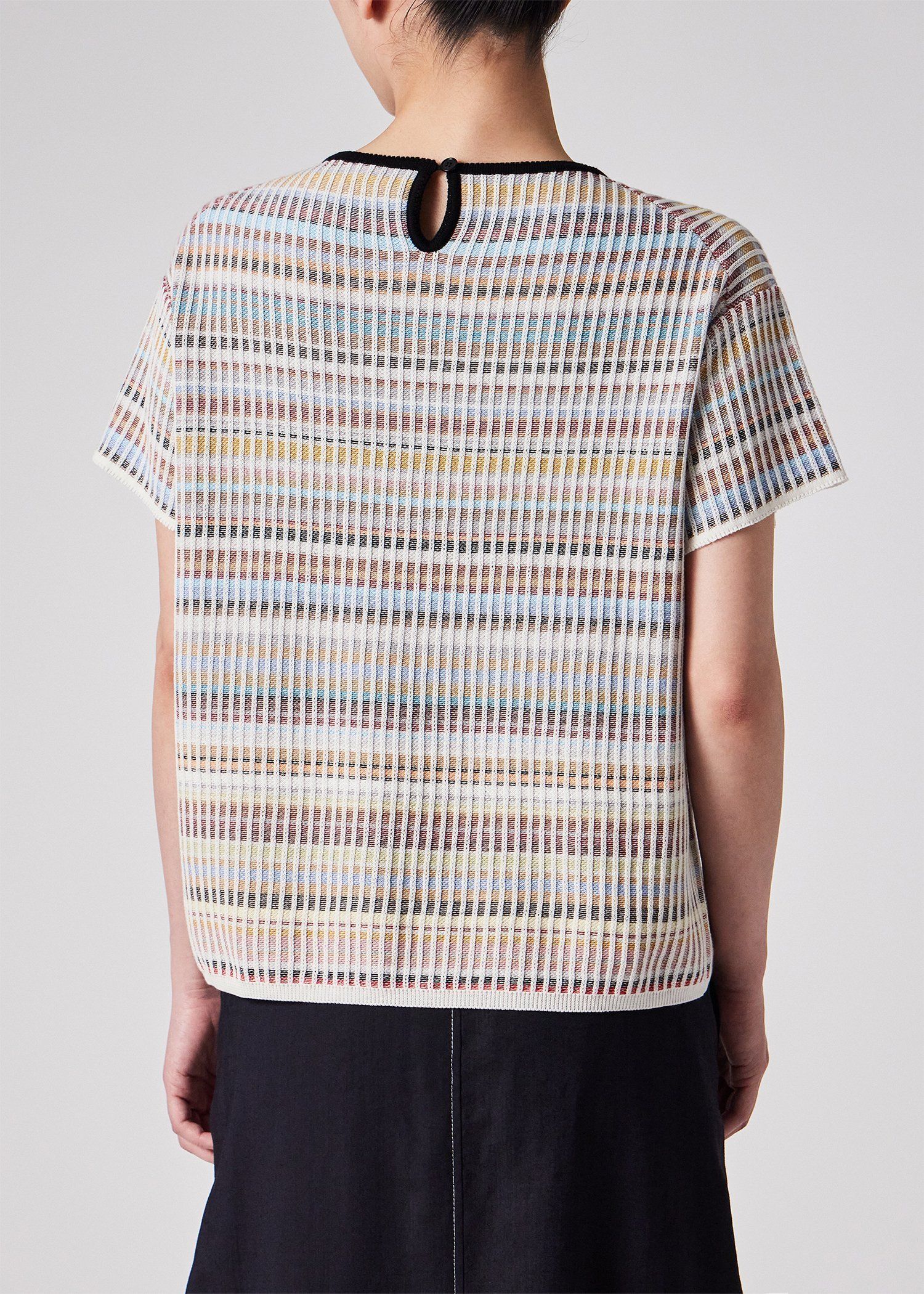 ウィメンズ "Signature Stripe" テクスチャード 半袖ニット