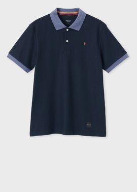 "TRAVELLER" ジャカードメッシュ コントラスト ポロシャツ