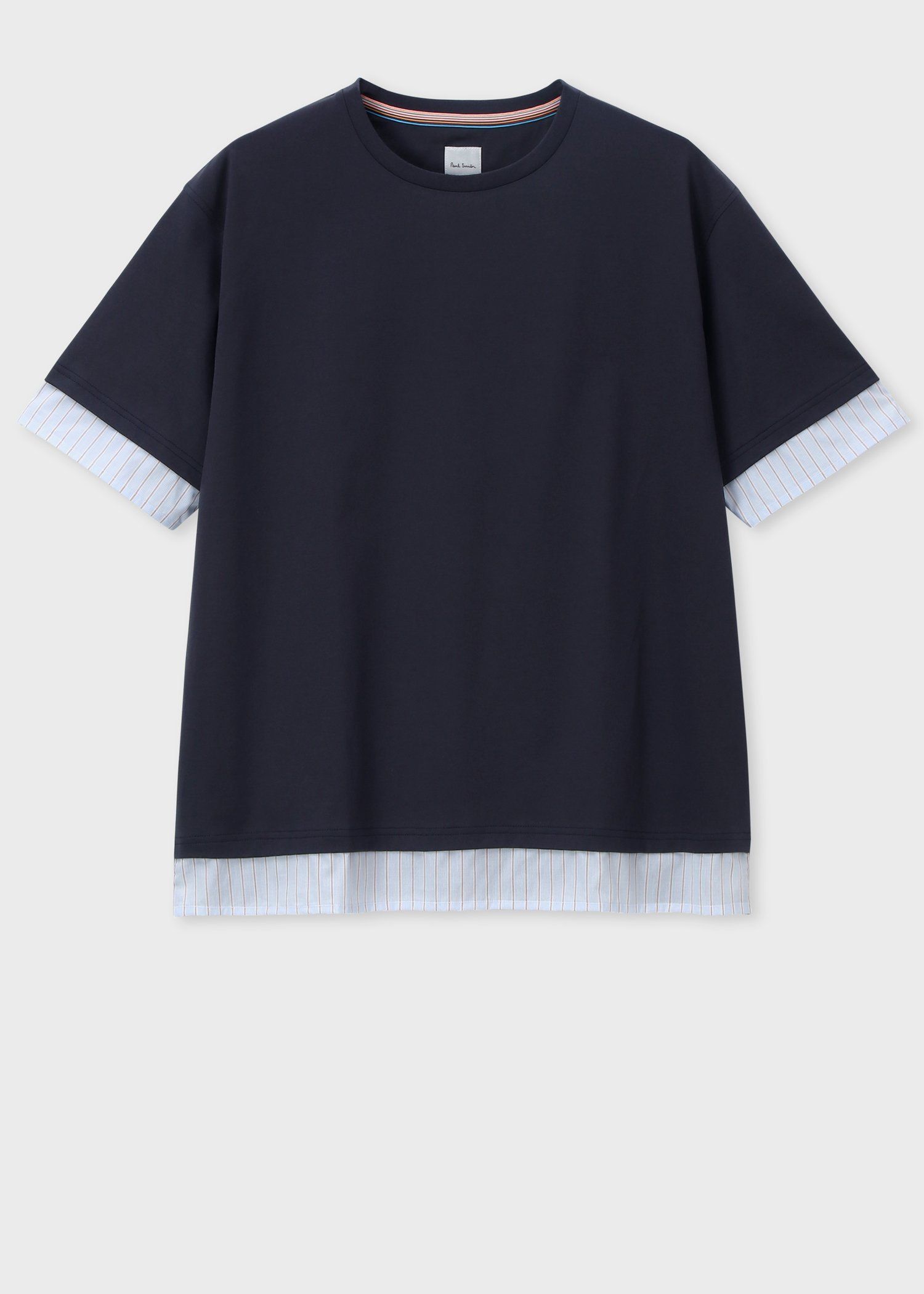 ストライプシャツスリーブ 半袖Tシャツ