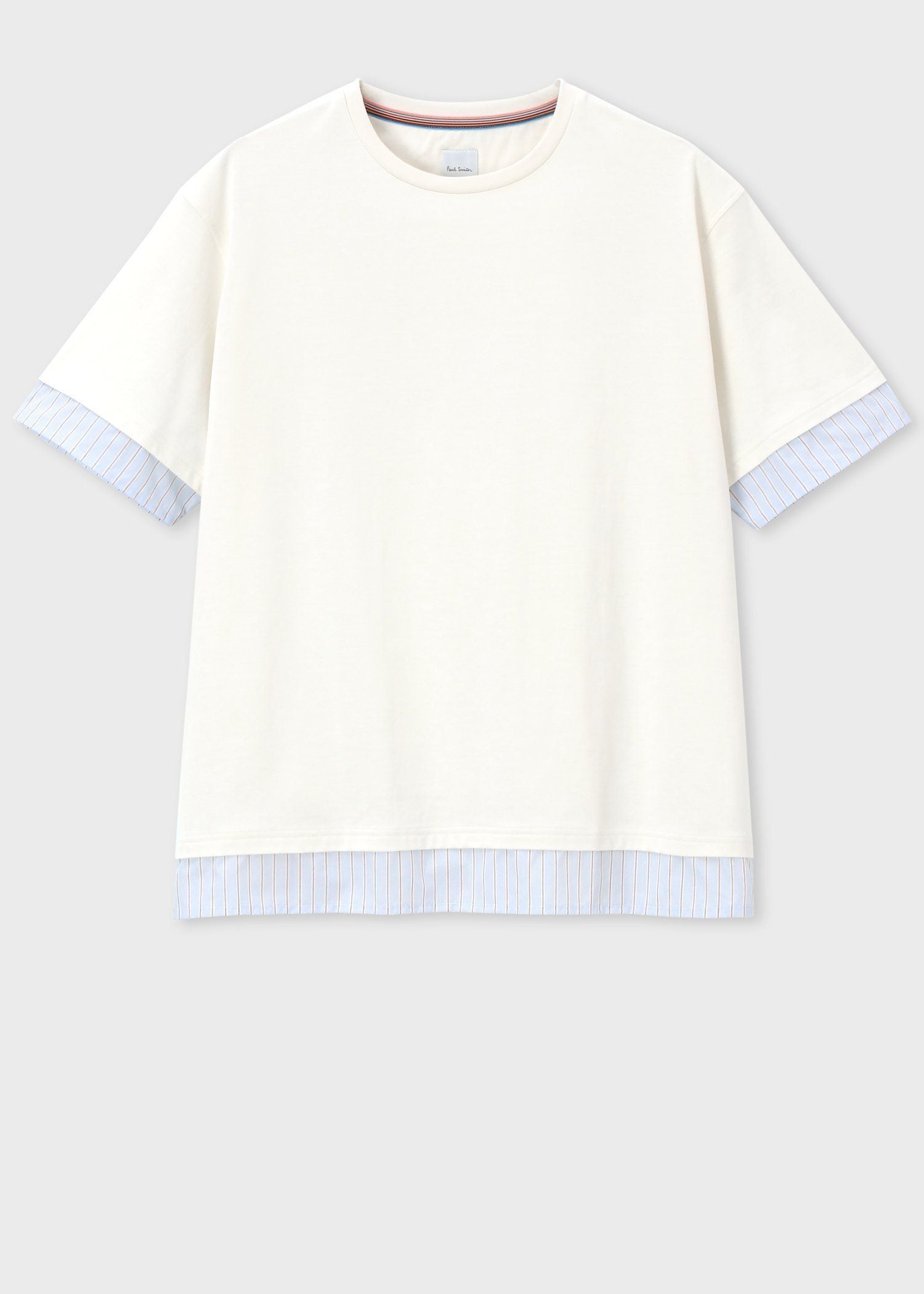 ストライプシャツスリーブ 半袖Tシャツ