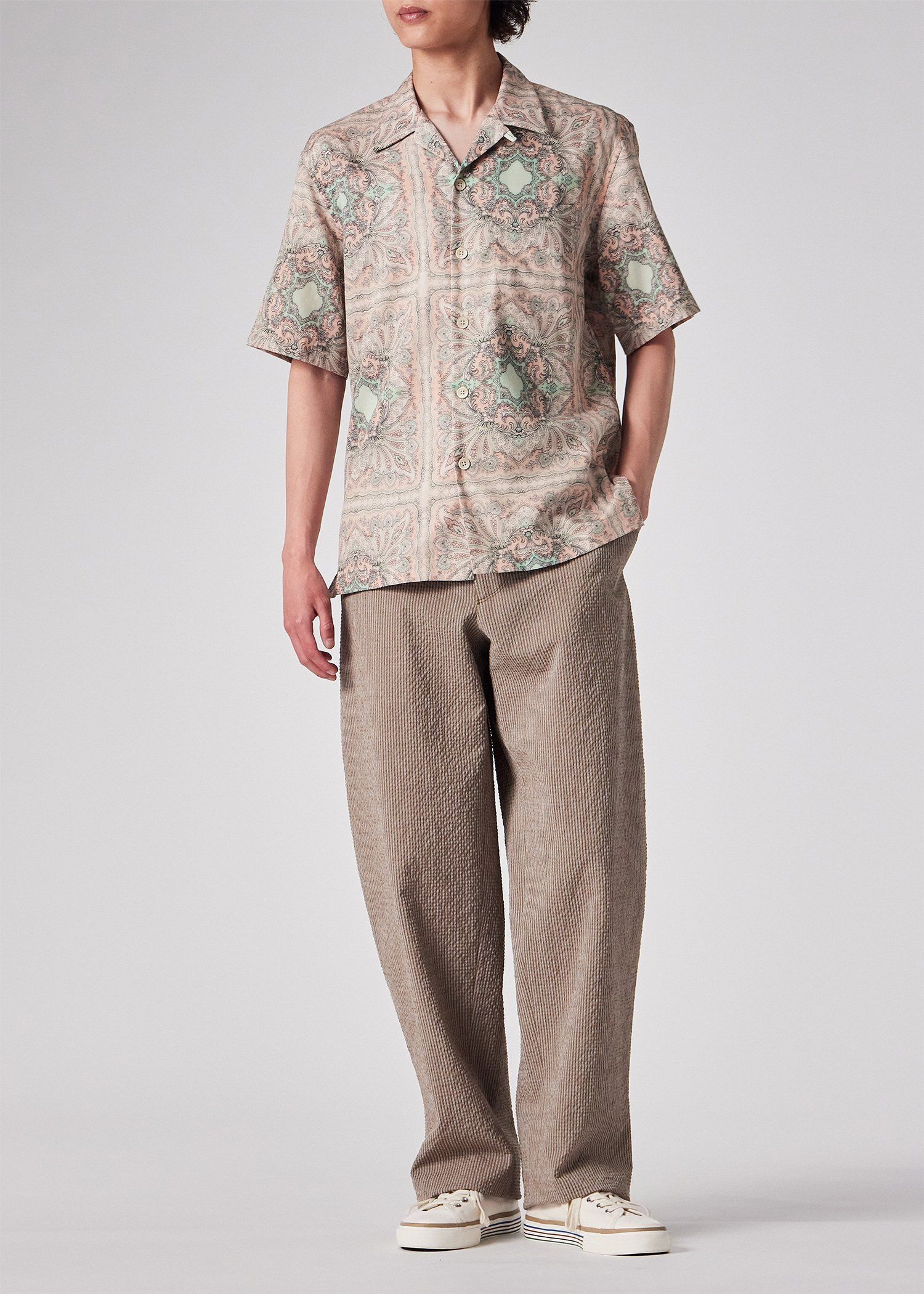 "Paisley Hanky" オープンカラーシャツ
