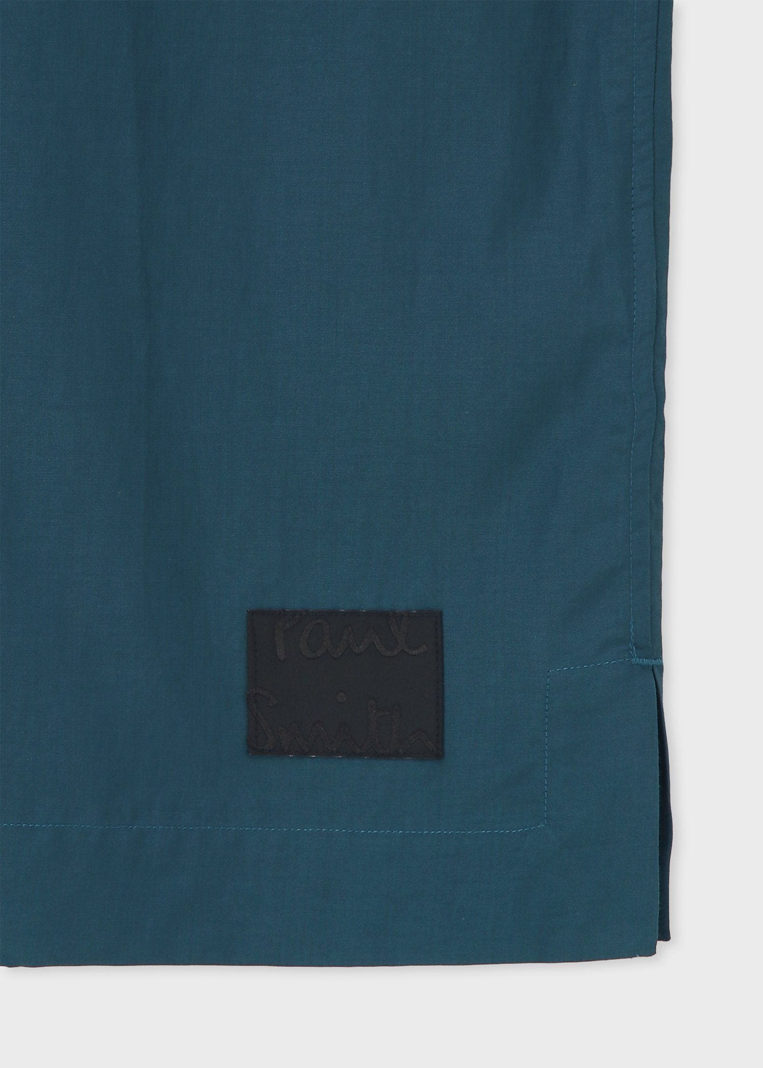 "Cropped Logo" ソリッド オープンカラーシャツ