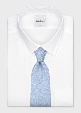 リネンブレンド ソリッド タイ（ブルー） ｜ポール・スミス