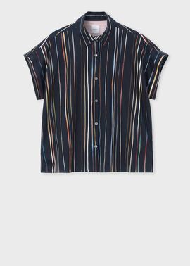 ウィメンズ "Signature Pinstripe" 半袖シャツ