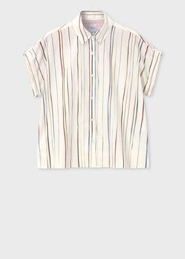 ウィメンズ "Signature Pinstripe" 半袖シャツ