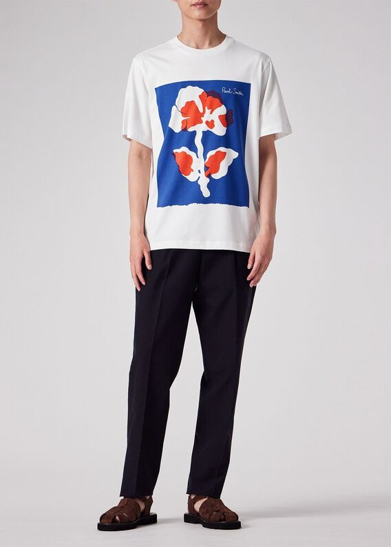 ウィメンズ アート フラワー 長袖Tシャツ（ネイビー） ｜ポール