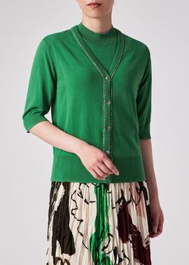 未使用✨現行ボックスタグ　ポールスミス Vネックカーディガン　長袖　グリーン　M Paul Smith ONLINE SHOP｜ポール・スミス
