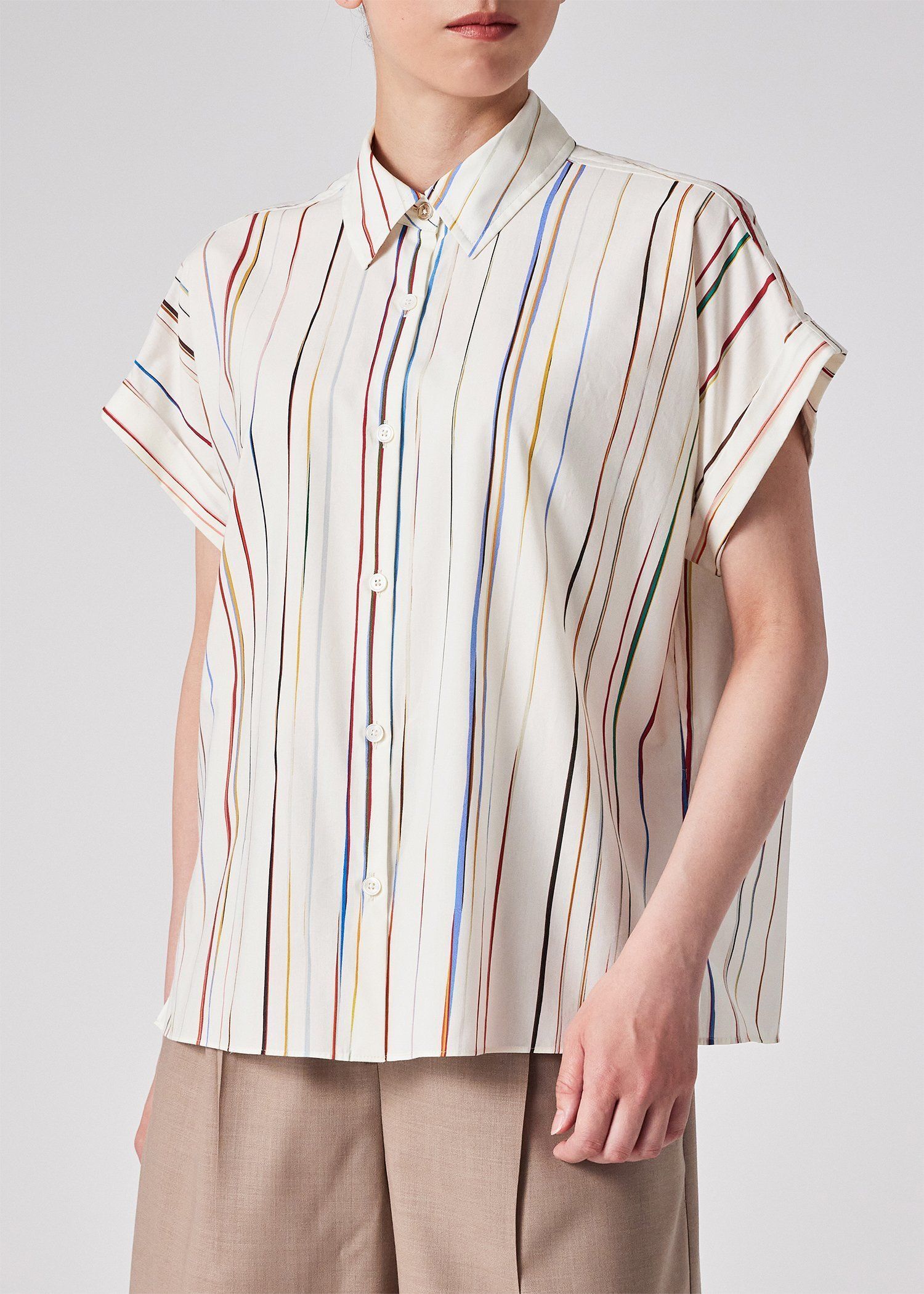 ウィメンズ "Signature Pinstripe" 半袖シャツ