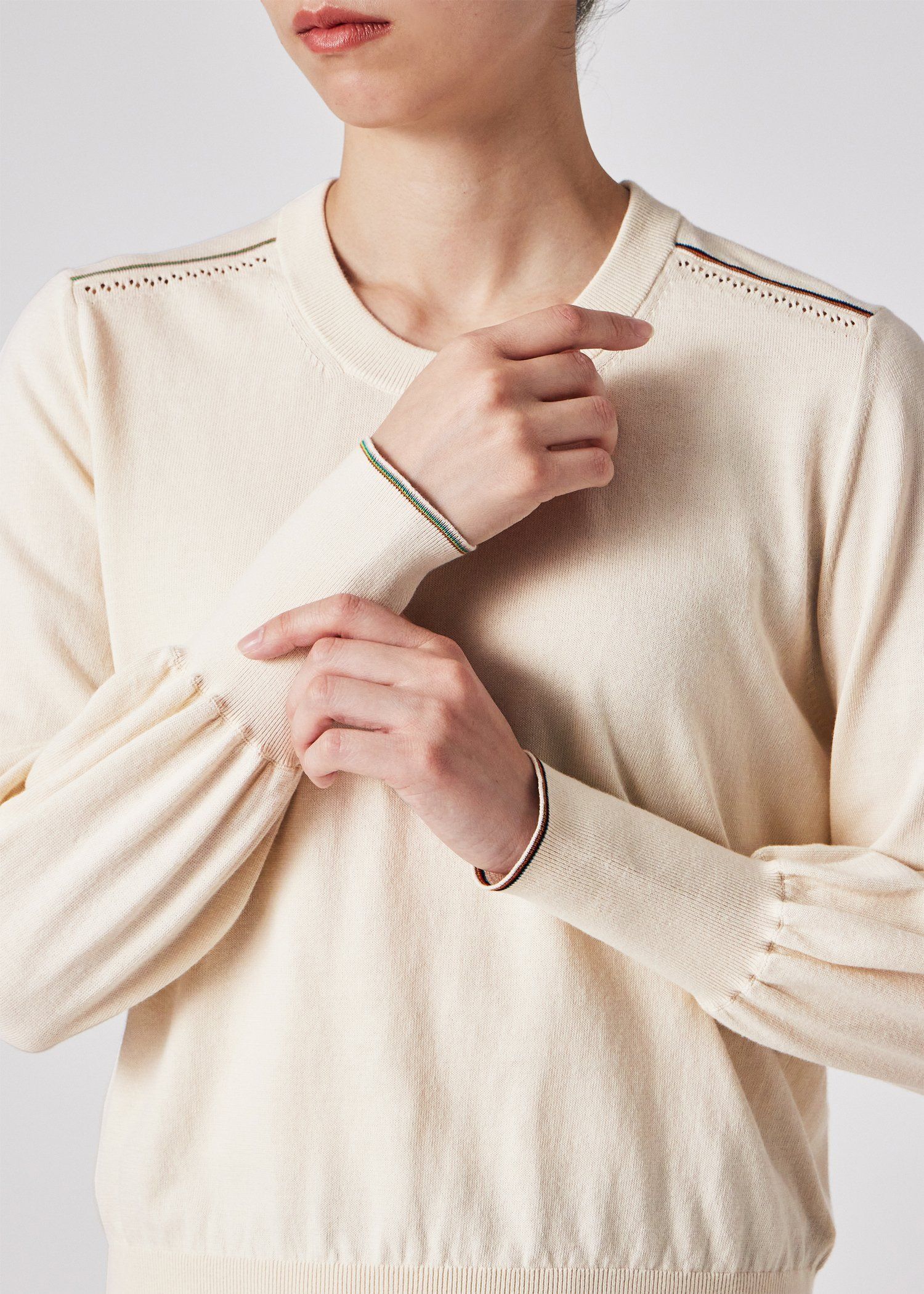 ウィメンズ "Signature Stripe" アイレット ニット