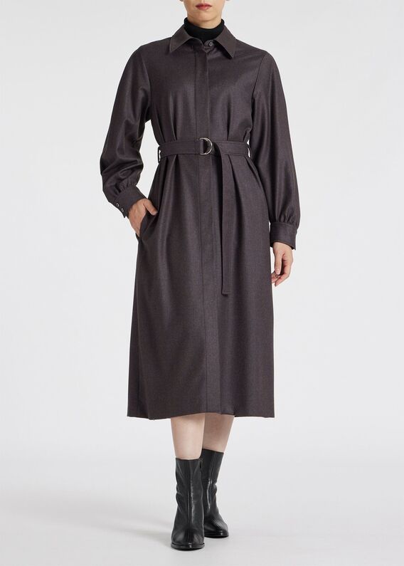 美品 ポールスミスブラック トレンチコート ロング カシミヤ ウール 冬 中古】 ポールスミスPAUL SMITH カシミヤ混ウールフェルトロング
