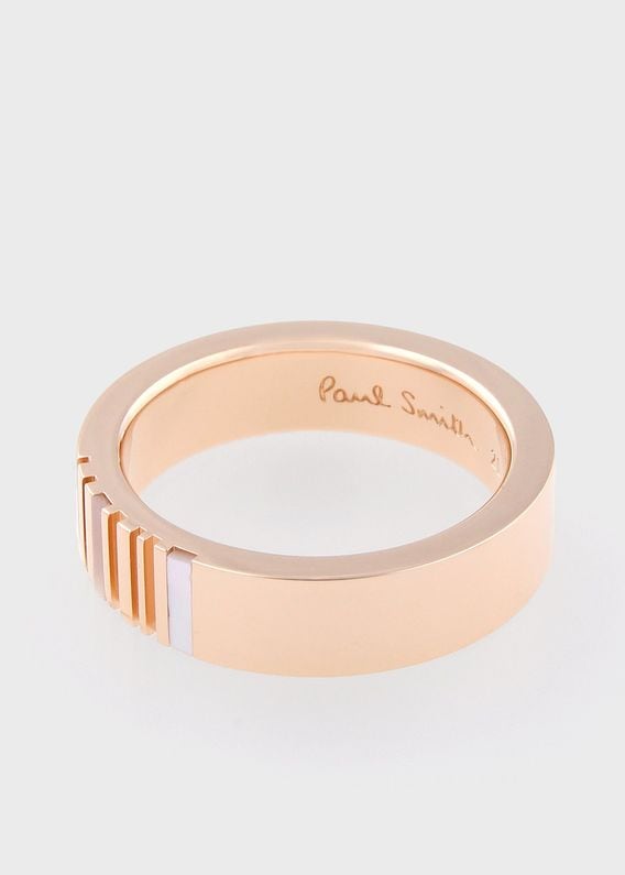 Paul Smith ポールスミス ストライプシェル リング ブラック 17