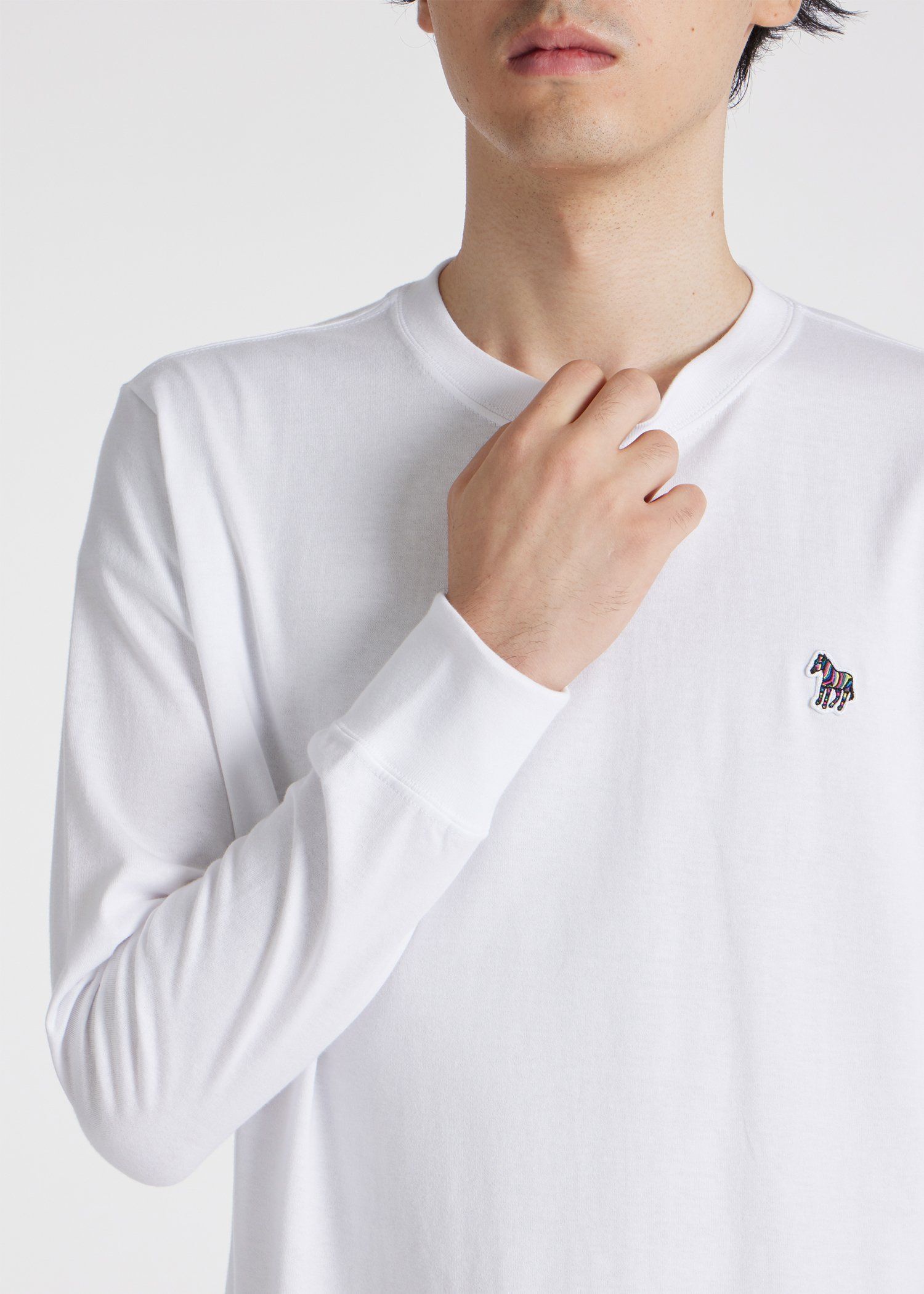 "Sports Stripe Zebra" ワンポイント 長袖Tシャツ