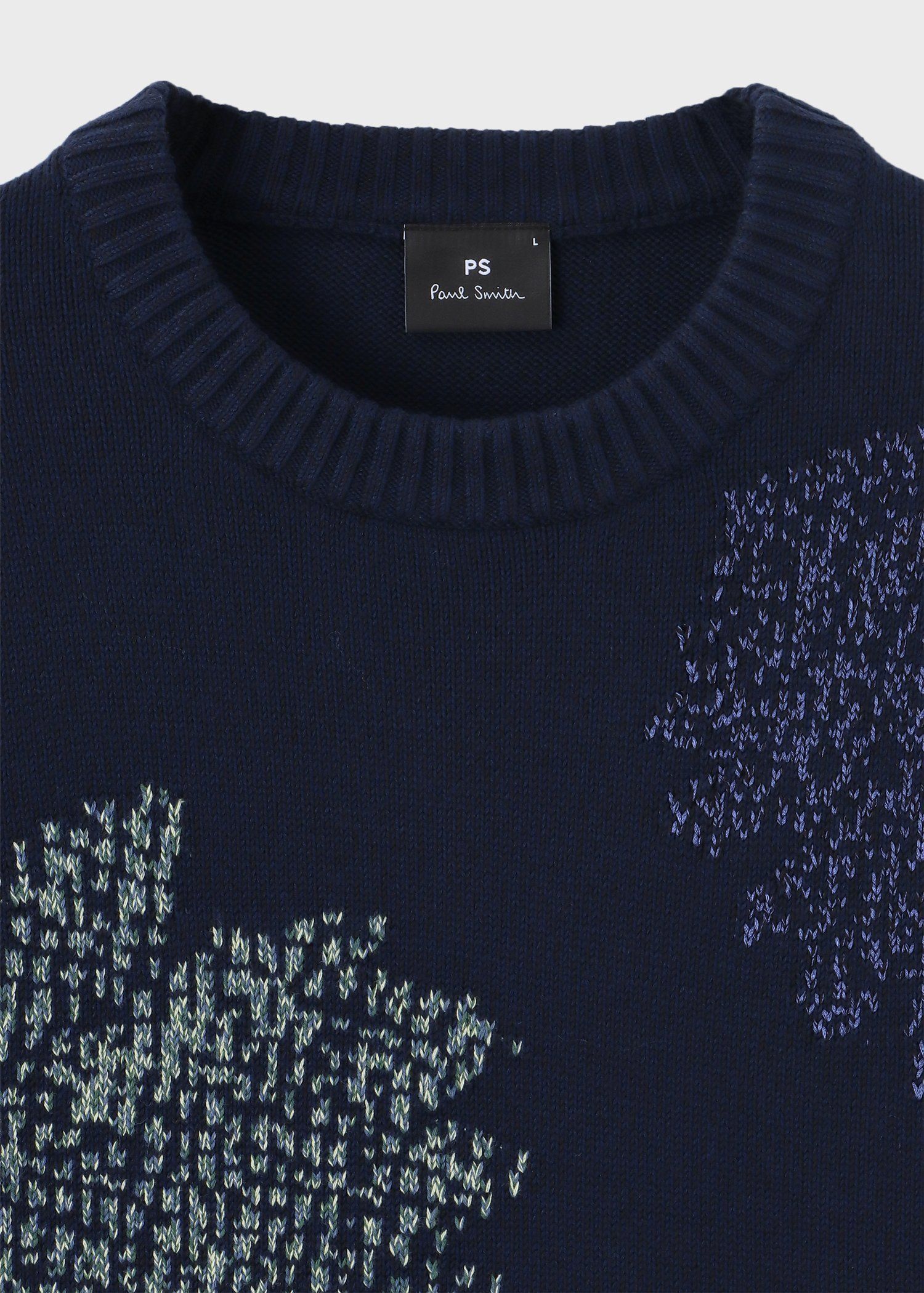 "Half Tone Floral" クルーネックニット