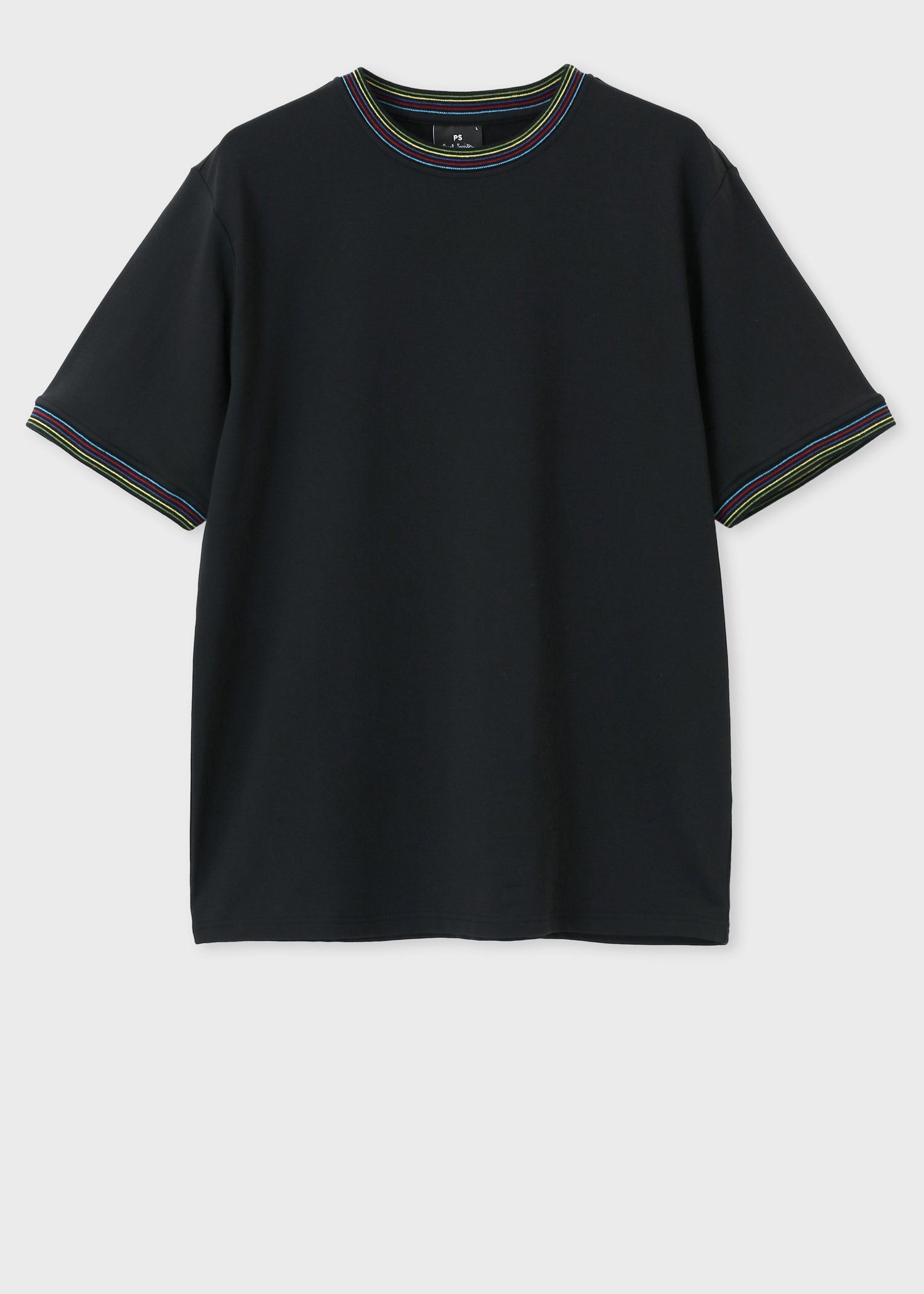 "Sports Stripe" リブ 半袖カットソー