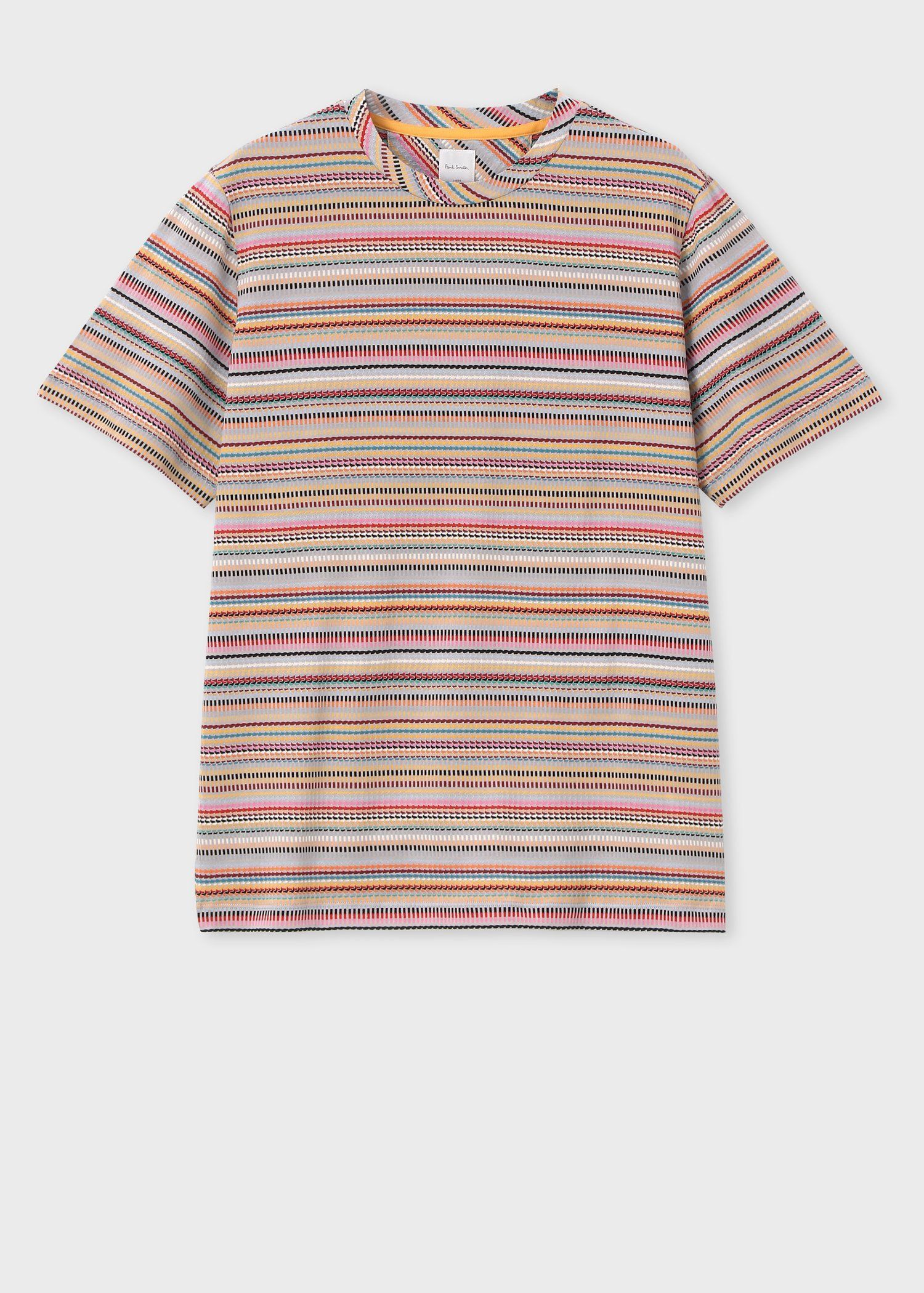 "Signature Stripe" ミックスジャカード 半袖カットソー